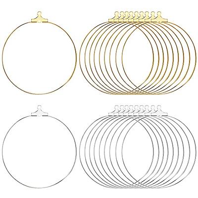 Earring Hoops for Jewelry Making, 100PCS 40mm 2 Colors Round