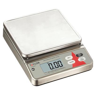 Taylor 3907 22 lb. Stainless Steel Digital Kitchen Scale with Touch Control  Buttons