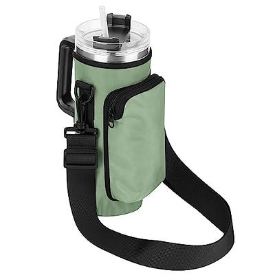 FLAKBOTLE Water Bottle Carrier Bag for Stanley Tumbler 40 oz with Handle,  Water Bottle Holder with Pouch and Adjustable Strap, Sleeve Accessories  with