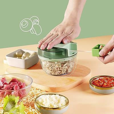 Manual Food Chopper Hand Chopper, Hand Pull String Vegetable Chopper Onions  Chopper, Durable BPA free food safe material