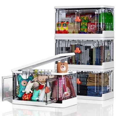 mDesign Plastic Stackable Bedroom Closet Storage Organizer with Drawer, Medium - 1 Pack - Clear