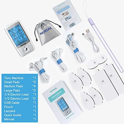 TENS Unit Muscle Stimulator for Pain Relief Therapy, NURSAL 24 Modes Dual  Channels EMS TENS Machine, Rechargeable Electric Pulse Massager Device with  8 Electrode Replacement Pads, 90minus Timer - Yahoo Shopping