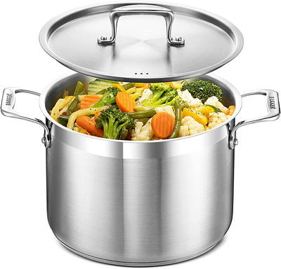 LEUGWAKN Stainless Steel Stock pot-8 Quart pot-Stockpots with Lid-Soup  Pot-Induction Pot-Cookware Pot-Cooking Pot-Crock Pot