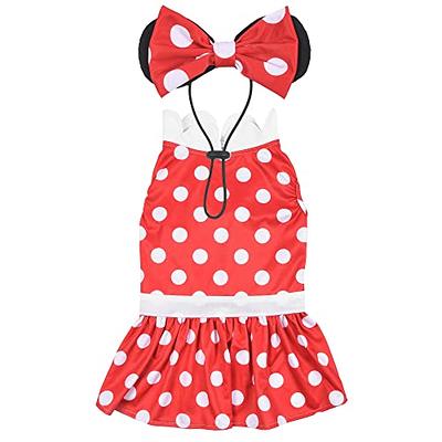 Minnie Mouse Costume, Minnie Mouse Costume Dress, Minnie Mouse Cat Dress  Costume, Red Polka Pet Dress, Red Polka Dot Dog Dress 