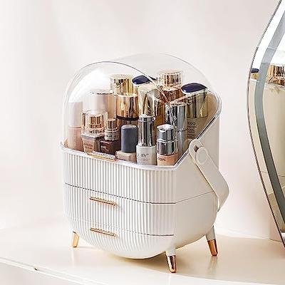 Makeup Storage Organizer, Skincare Organizers Cosmetic Display Case with  Dust Free Cover Portable Handle, Waterproof Makeup Box for Vanity  Countertop Bathroom Dresser- White - Yahoo Shopping