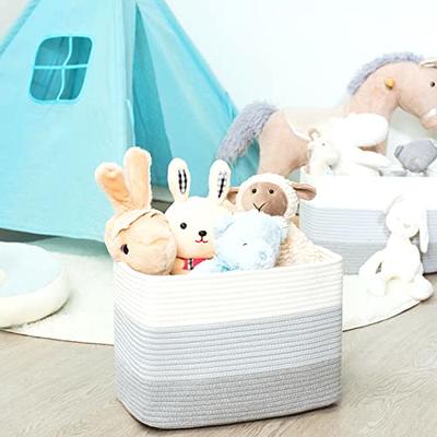 MINTWOOD Design 3-Pack Storage Baskets for Shelves, Playroom and Classroom  Basket, Book Decorative Cube Bins, Woven Closet Organizers, Baby Nursery