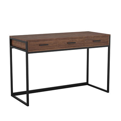 Martha Stewart Maddox 24W Home Office Parsons Computer Desk With Metal  X-Frame, Black/Oil Rubbed Bronze