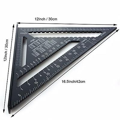 45/90 Degree Triangle Square Ruler 30cm Stainless Steel Right Angle Ruler  Woodworking Try Square for Multiple Purposes Carpenter