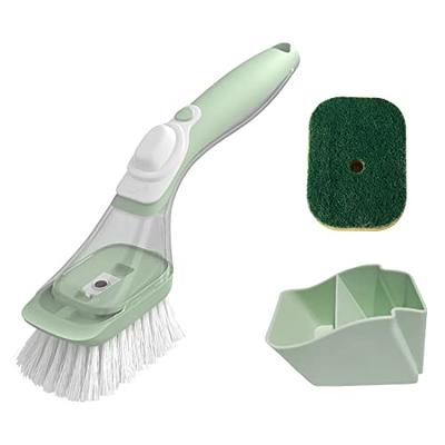 Dish Brush with Soap Dispenser,Palm Brush Storage Holder Set,Kitchen  Scrubber for Pan,Dishwand,Sink Clean and Vegetables