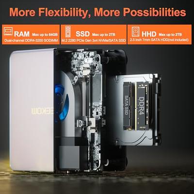 GEEKOM Mini A5 Mini PC, AMD Ryzen 7 5800H Mini Computer, 32GB DDR4