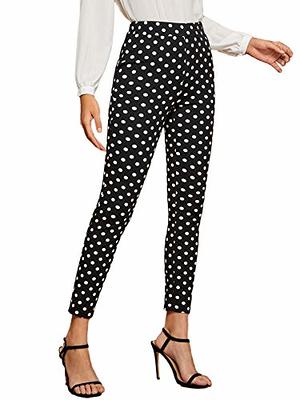 SweatyRocks Women's Casual Plaid Leggings High Waist Skinny Stretchy Work  Pants