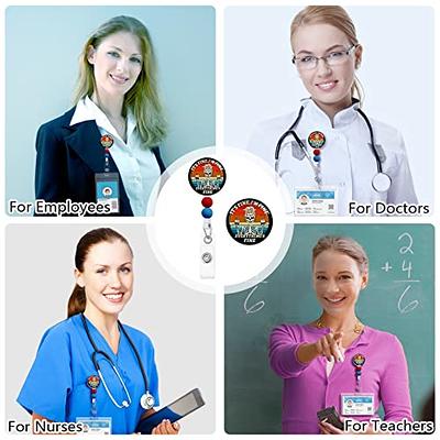 Plifal Badge Holder with Retractable Reel, Funny It's Fine I'm Fine ID Name Tag Work Badge Clip Heavy Duty Vertical Card Protector for Work Office