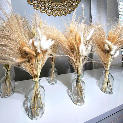 SET : Metallic Gold Painted Vase Fluffy Pampas Grass Boho Decor Wedding  Centerpiece 