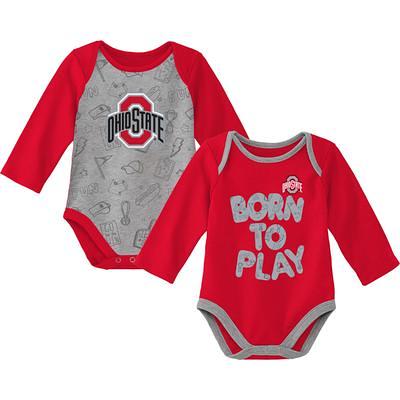 Newborn & Infant Red/Heathered Gray Kansas City Chiefs Born To Win Two-Pack  Long Sleeve Bodysuit Set