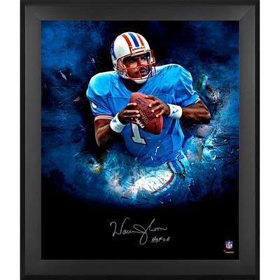 Shop Warren Moon Autographed Houston Oilers Full Size Light Blue