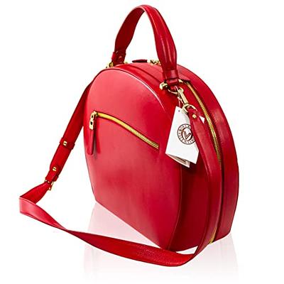 Valentino Orlandi Women's Large Handbag Italian Designer Purse Bowling Bag  Top Handle Red Embroidered Genuine Leather Bowler Bag in Laser Cut Gold  Design - Yahoo Shopping