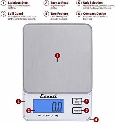 Mini Digital Stainless Steel Kitchen Scale - Up to 4.4lbs (Retail)