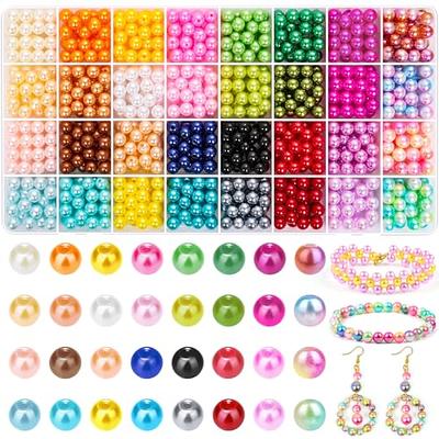 JQEEYGV 3380pcs Evil Eye Beads for Jewelry Making Evil Eye Bracelets Kit  with Clay Beads 3mm Seed Beads Pearl Flat Flower Beads & Evil Eye Charms  for