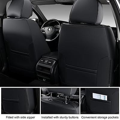 Coverado Full Set Black Car Seat Covers Set, 5 Seats Waterproof Premium  Leather Front and Back Seat Covers, Universal Auto Seat Protectors Car  Accessories, Fit Most Sedan SUVs Pick-up Trucks 