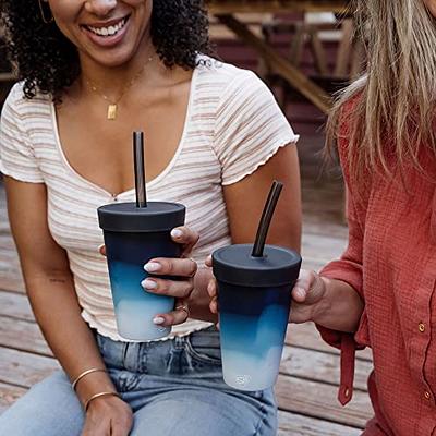 Eco Friendly 32 oz Silicone Tumbler with Straw Moon Beam