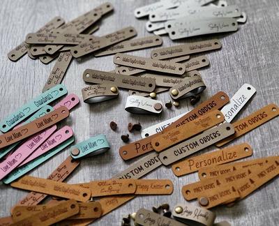 Leather Tags For Handmade Items - Custom Leather Crochet & Knitting Labels  Clothing Personalized - Yahoo Shopping