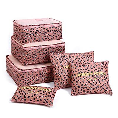 6pcs Travel Storage Bag Set for Clothes Luggage Packing Cube Organizer Suitcase, Size: One size, Pink