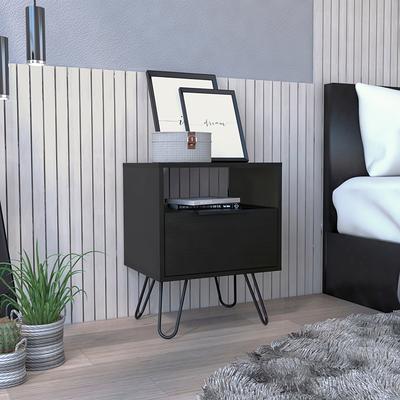 Tajsoon 3 Tier Tall Side Table 24 Small End Table with Storage Shelf,  Small Table for Small Spaces, Sofa Couch Side Table for Living Room,  Bedroom