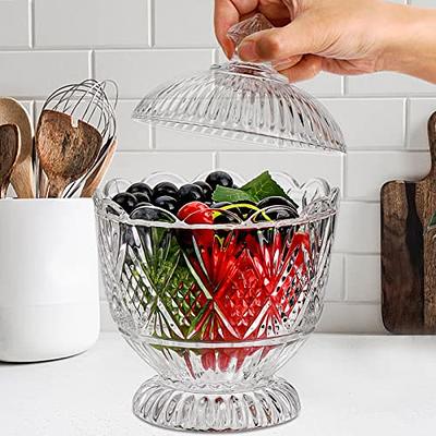 Candy Storage Jar, Decorative Glass Jar, Buffet Cookie Jar, With  Transparent Glass Cover,round Handle, For Storage Of Candies, Dried Fruits,  Jewelry