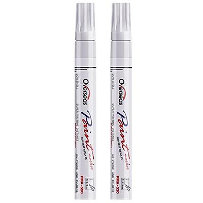 Permanent Paint Pens White Markers - 2 Pack Single color Oil Based Paint  Markers