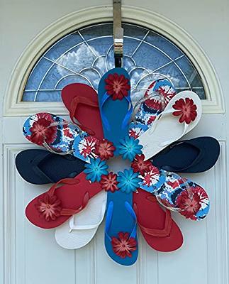 4th of July, Beach Themed Wreath, Red White Blue, Patriotic Wreaths for  Outside, American Flag Wreaths for Front Door, Spring Summer Wreath, Flip  Flop Decor - Yahoo Shopping