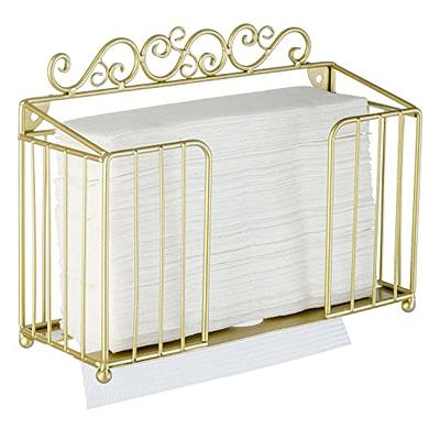 Brass Tone Metal Tabletop Commercial Paper Towel Holder Dispenser