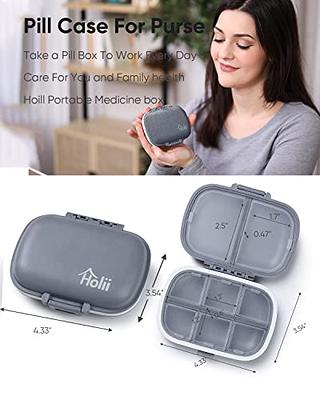 MEACOLIA 3 Pack 8 Compartments Travel Pill Organizer Moisture Proof Small Pill Box for Pocket Purse Daily Pill Case Portable Medicine Vitamin Holder