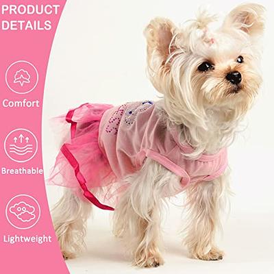 5 Pieces Dog Dresses for Small Dogs Girls Floral Puppy Dresses Pet Dog  Princess Bowknot Dress Cute Doggie Summer Outfits Dog Clothes for Yorkie  Female