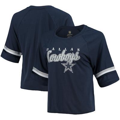 Juniors Heathered Gray Dallas Cowboys All Striped Up Raglan