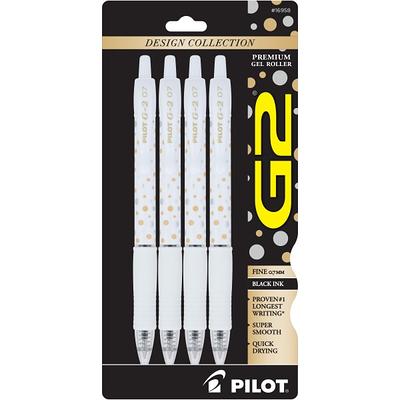 Pilot G-2 Retractable Gel Pens, Fine Point, 0.7 mm, Clear Barrels