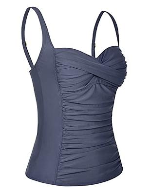 Mycoco Bathing Suit Tops for Women Large Bust Ruched Swim Tankini Tops Push  Up Swimsuit Top Grey US 8 - Yahoo Shopping