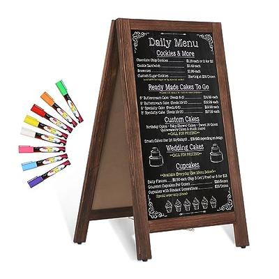AMUSIGHT Magnetic A-Frame Chalk Board Sign Board, Extra Large 40 x 20  Double-Sided Wooden Framed Chalkboard Easel, Sandwich Board Signs Outdoor  for Restaurant, Business or Wedding, 8 Liquid Markers - Yahoo Shopping