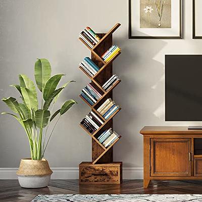 SUNMORY 6 Tier Tree Bookshelf, Small Bookcase with Storage Cabinet, Modern  Tall Narrow Bookshelves Organizer, Floor Standing Book Shelf for Bedroom/Living  Room/Home Office/Corner, Rustic Brown - Yahoo Shopping