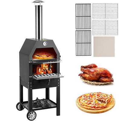 Gas Pizza Oven with 16 Pizza Stone - Caprihom Outdoor Portable Pizza Ovens  for Outside Kitchen Pizza Maker Oven Stainless Steel Pizza Oven Countertop