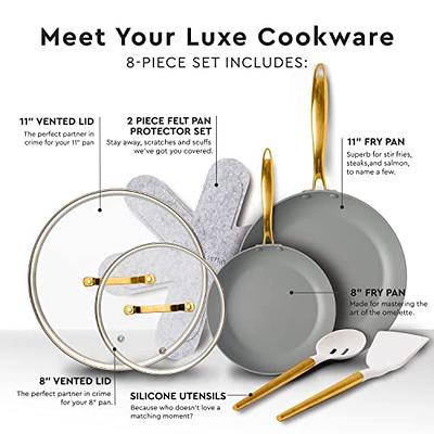 8 Piece Luxe Cookware Set, Non-Stick Ceramic Coating, Oven & Dishwasher  Safe