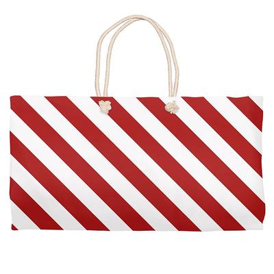 striped Crimson & Cream Weekender Tote, Spend The Night Bag in Red White -  Yahoo Shopping