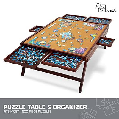 1500 Pieces Wood Puzzle Board, Jigsaw Puzzle Table with Sorting