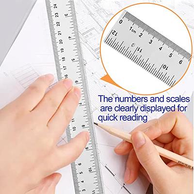 6 Pack Clear Plastic Ruler 12 inch Straight Straight Ruler Bulk