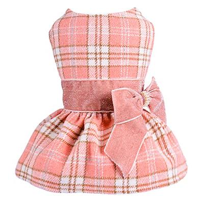 Plaid Girl Dog Dress Female Clothes