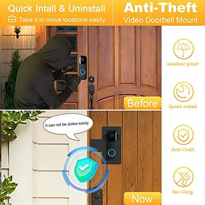 Anti-Theft Blink Doorbell Door Mount,No-Drill Mounting Bracket for Blink  Video Doorbell cover Holder Not Block Doorbell Sensor Easy to Install Blink