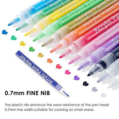 IVSUN 24 Colors Premium Extra Fine Point Acrylic Paint Marker Pens for Wood  Canvas Stone Rock