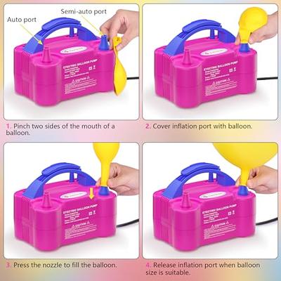 Electric Balloon Inflator Air Pump Massive Balloons Blower US Standard Plug for Balloon Arch, Balloon Column Stand, and Balloon Decoration, Pink