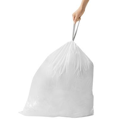 simplehuman Code Q Custom Fit Drawstring Trash Bags, 240 Count, 50-65 Liter / 13-17 Gallon, White