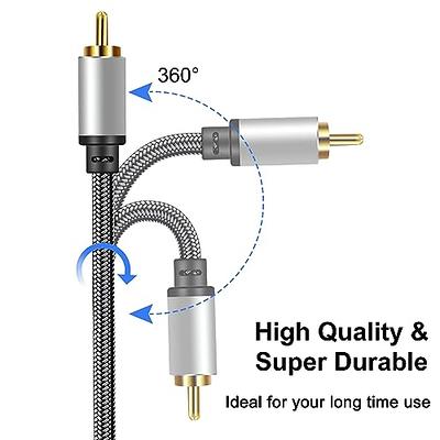 Basics 3.5mm Aux to 2 RCA Adapter Audio Cable for Stereo Speaker or  Subwoofer with Gold-Plated Plugs, 4 Foot, Black
