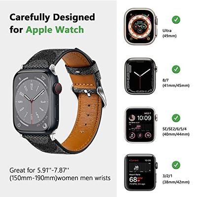 Luxury Designer Watch Band Compatible with Apple Watch 41mm 40mm 38mm, Soft  Leather Replacement Band Strap Watch Band for iWatch Series